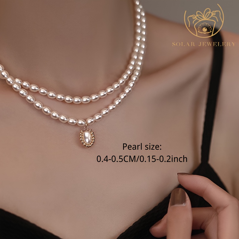 Women's Vintage Double-Layer Freshwater Pearls Necklace